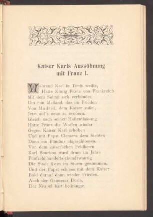 Kaiser Karls Aussöhnung mit Franz I.