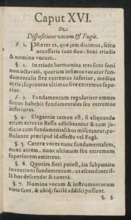 Caput XVI. De Dispositione vocum & Fugis.
