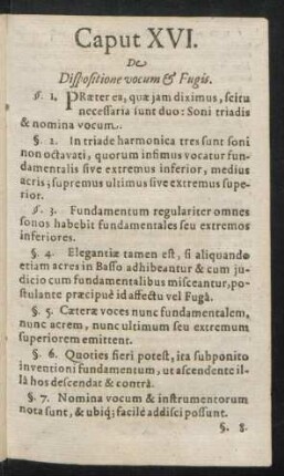 Caput XVI. De Dispositione vocum & Fugis.