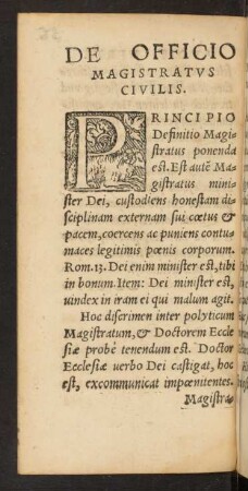 De Officio Magistratus Civilis.