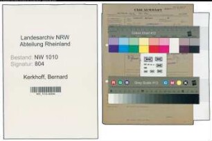 Entnazifizierung Bernard Kerkhoff , geb. (Militaerregierung Wachmann)