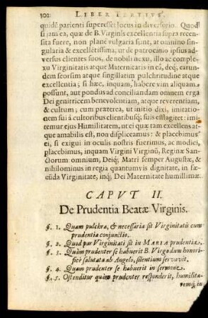 Caput II. De Prudentia Beatae Virginis.