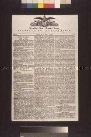 Maueranschlag: Extrablatt der Berlinischen Nachrichten von Staats- und gelehrten Sachen, Nr. 68; Berlin, 20. März 1848 (Spenersche Zeitung)