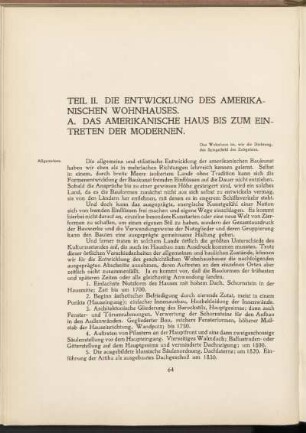Teil II. Die Entwicklung des Amerikanischen Wohnhauses.