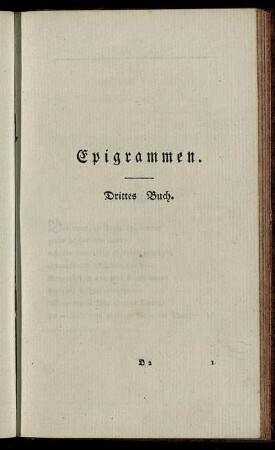 Epigrammen. Drittes Buch