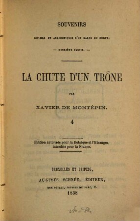 Souvenirs intimes et anecdotiques d'un garde de corps des rois Louis XVIII et Chrales X, 2,4. La chute d'une trône