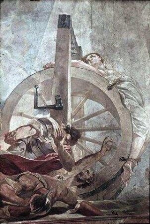 Martyrium: Himmlische Mächte zerstören das Rad und töten die Folterknechte