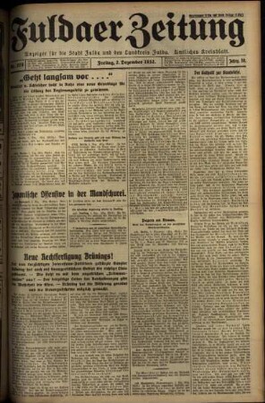Ausgabe vom Freitag, den 02. Dezember 1932.