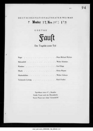 Faust Der Tragödie erster Teil