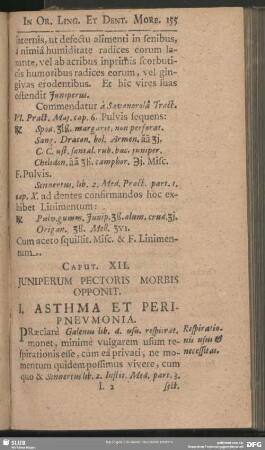 Caput XII. Juniperum Pectoris Morbis Opponit