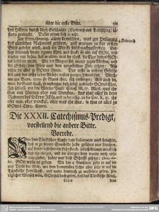 Die XXXII. Catechismus-Predigt, vorstellend die andere Bitte