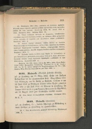 3141. Reinecke (Gottlieb Heinrich Adolph)
