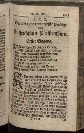 Die Acht und zwantzigste Predigt vom Auffrichtigen Christenthum.