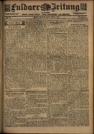 Erste Ausgabe vom Mittwoch, den 22. Oktober 1902.
