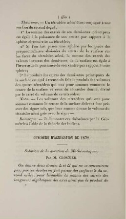 Concours d'agrégation de 1872.