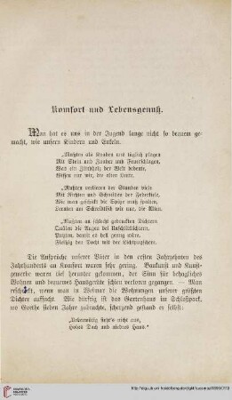 Komfort und Lebensgenuß