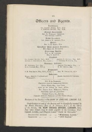 Officers and Agents