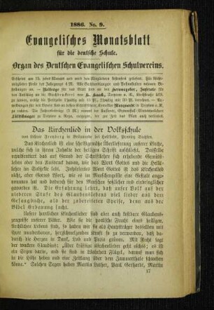 ¬Das¬ Kirchenlied in der Volksschule