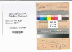 Entnazifizierung Stephan Michalek , geb. 03.09.1887 (Werkmeister)