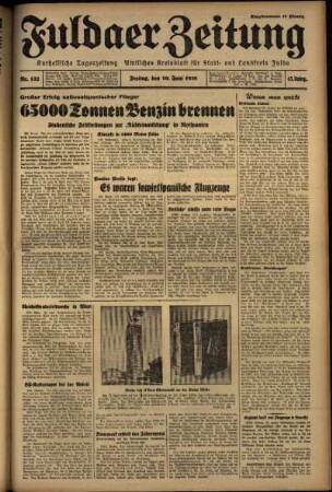 Ausgabe vom Freitag, den 10. Juni 1938.
