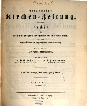 Allgemeine Kirchenzeitung. 45. 1866