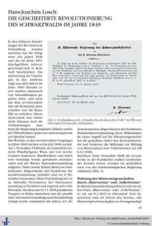 Die gescheiterte Revolutionierung des Schwarzwalds im Jahre 1849.