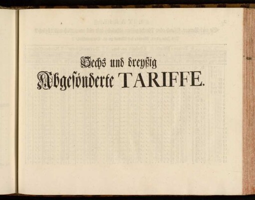 Sechs und dreyßig abgesonderte Tariffe.
