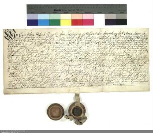Revers Klara Anna Helenas von Spiegel zum Desenberg und Klara Anna Sabines von Hornberg bezüglich der Belehnung mit der Wüstung Niedlingen und weiteren im Einzelnen aufgeführten Lehen durch Adalbert [von Schleifras], Abt von Fulda