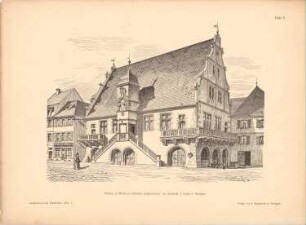 Rathaus, Molsheim: Perspektivische Ansicht (aus: Architekt. Rundschau, hrsg.v. Eisenlohr & Weigle, 1889)