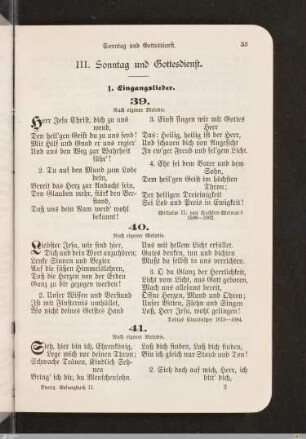 III. Sonntag und Gottesdienst