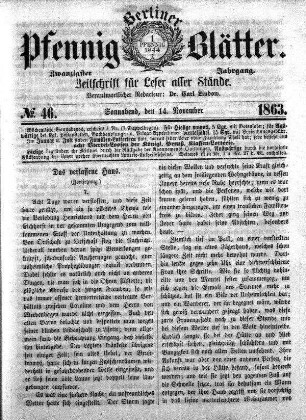No. 46, Sonnabend, den 14. November 1863