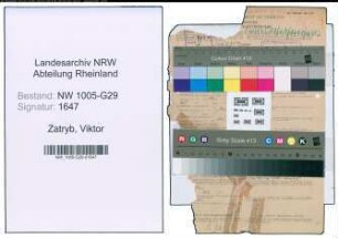 Entnazifizierung Viktor Zatryb , geb. 27.04.1892 (Bahninspektor)