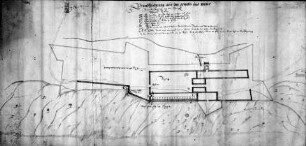 Grundrisse und Aufrisse des Schlosses in Rhoden — "Grundzeichnung über das Gewolbe und Maur"