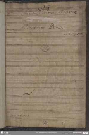 Despina Simona e Trespolo. Excerpts - Mus.2455-F-14,1 : V (3), vl, bc; MenR 144