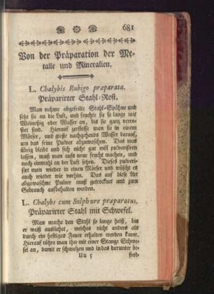 Von der Präparation der Metalle und Mineralien