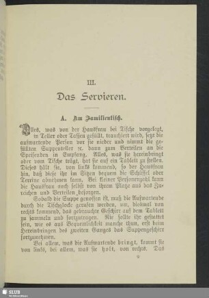 III. Das Servieren