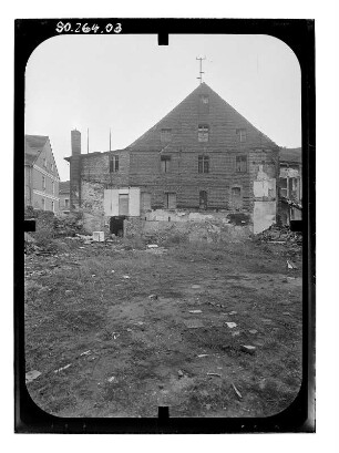 Anklam, Demminer Straße. Wohnhaus mit Tordurchfahrt. Hoffront