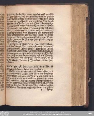 Wie er gered hat zu unsern vettern Abraham und seynem samen ynn ewickeyt.