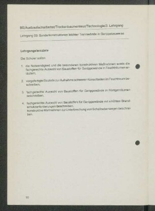 Lehrgang 03: Sonderkonstruktionen leichter Trennwände in Gerippebauweise