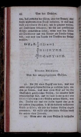 Vierter Abschnitt. Von den entgegengesetzten Größen.