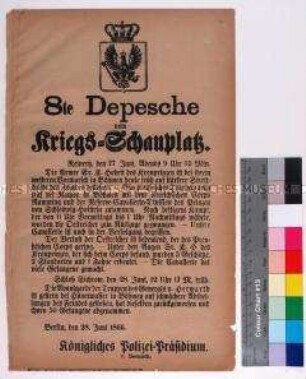 8. Depesche vom Kriegsschauplatz; Berlin, 28. Juni 1866