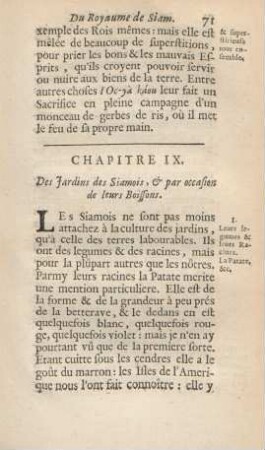 Chapitre IX. Des jardins des Siamois, ...