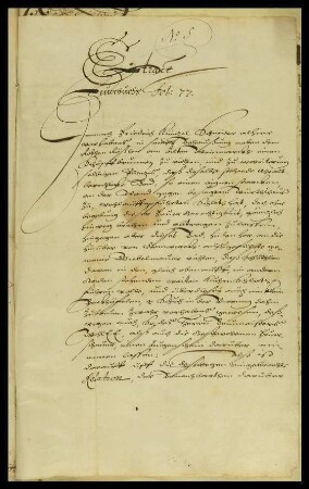 Protokollbuch-Auszug des Stadtregiments: Feuerbuch; Bauvorhaben Künzel, Haus Alter Weinmarkt; Papiersiegel. Nürnberg.