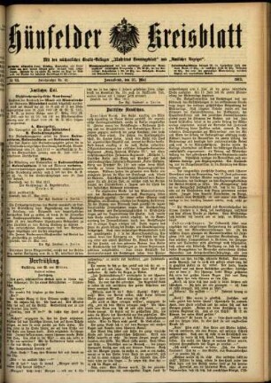 Ausgabe vom Samstag, den 31. Mai 1913.