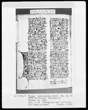 Ordo Breviarii — Initiale I(n festivitate), Folio 114verso