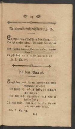 An einen betrügerischen Wirth