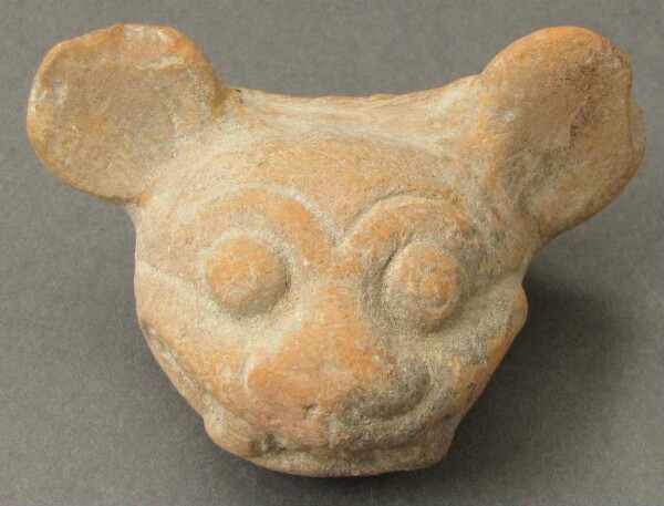 Animal head made of clay