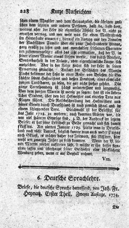 6. Deutsche Sprachlehre.