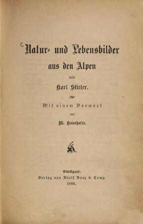 Natur- und Lebensbilder aus den Alpen