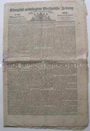 Zeitung: Königlich privilegirte Berlinische Zeitung von Staats- und gehrten Sachen. Vossische Zeitung, Nr. 60; Berlin, 29. Febr. 1880